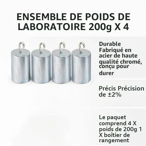 Garosa 200g poids d’étalonnage acier chromé 4 pièces ±2%