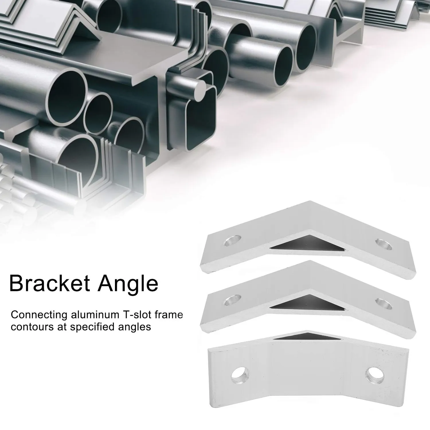 Garosa équerre 4040 à 135° pour profilé aluminium, lot de 10, argent