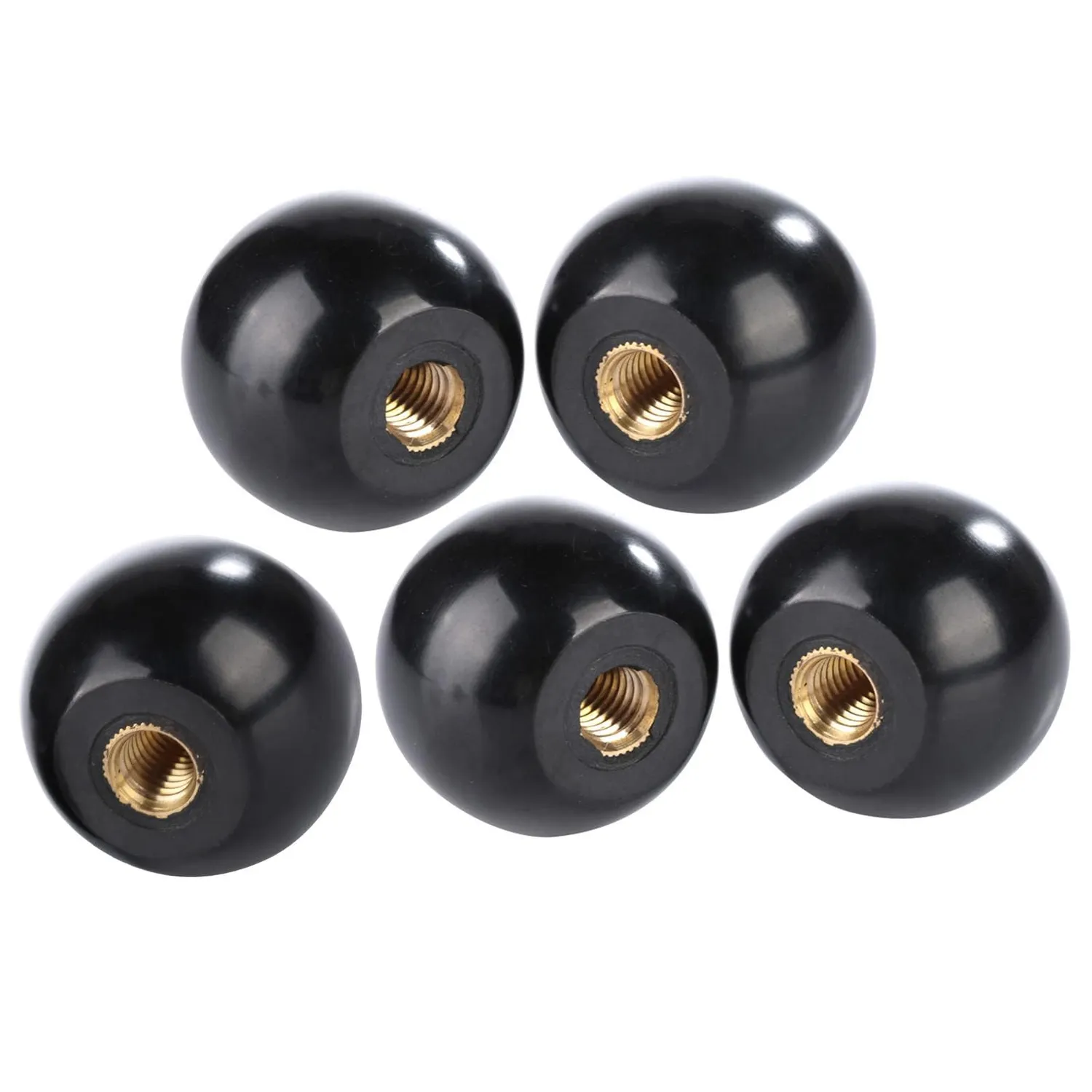 Garosa boule de bakélite M8 × 32 mm pommeau de levier noire, lot de 5