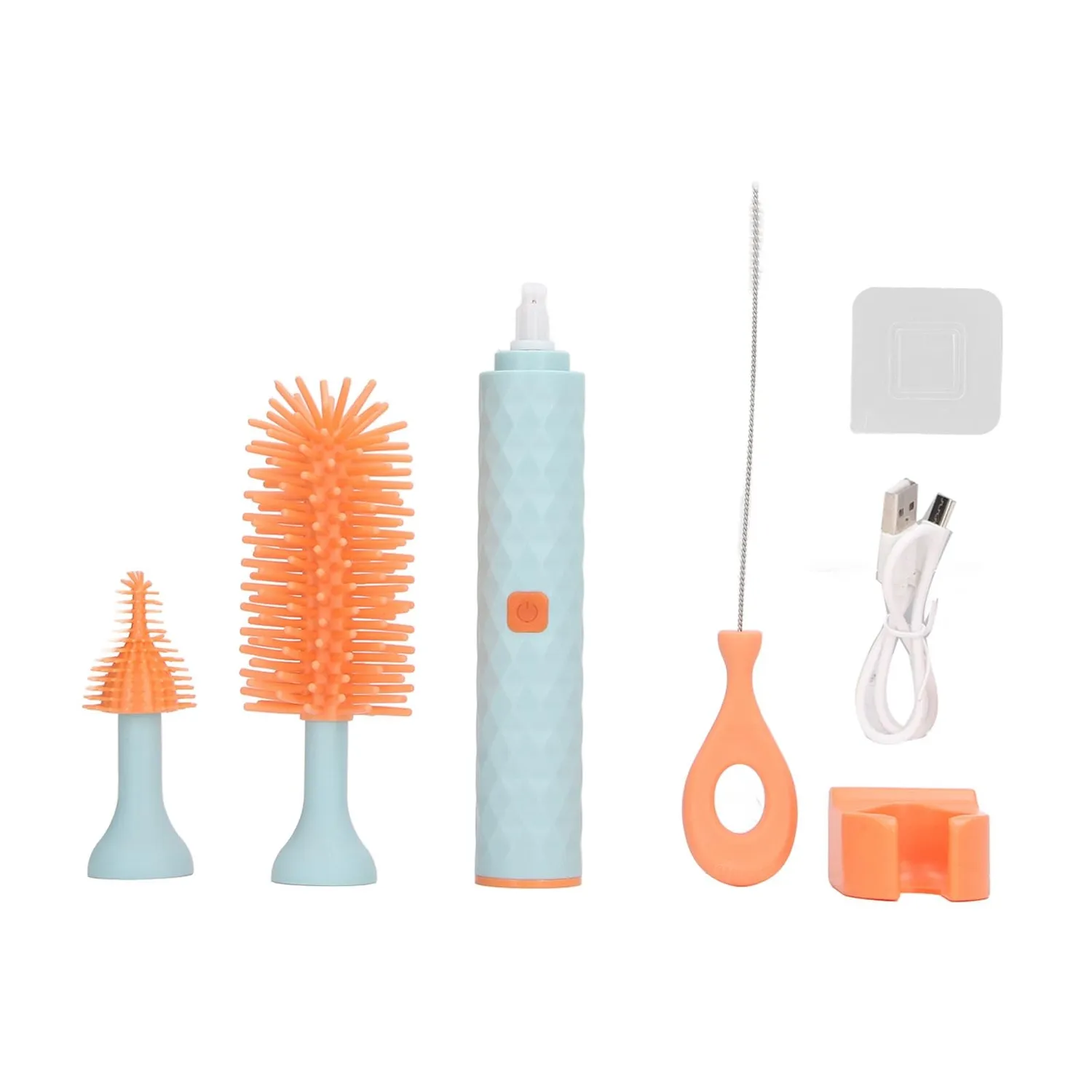 Garosa brosses électriques pour biberon bleu et rose, silicone, 3 pièces