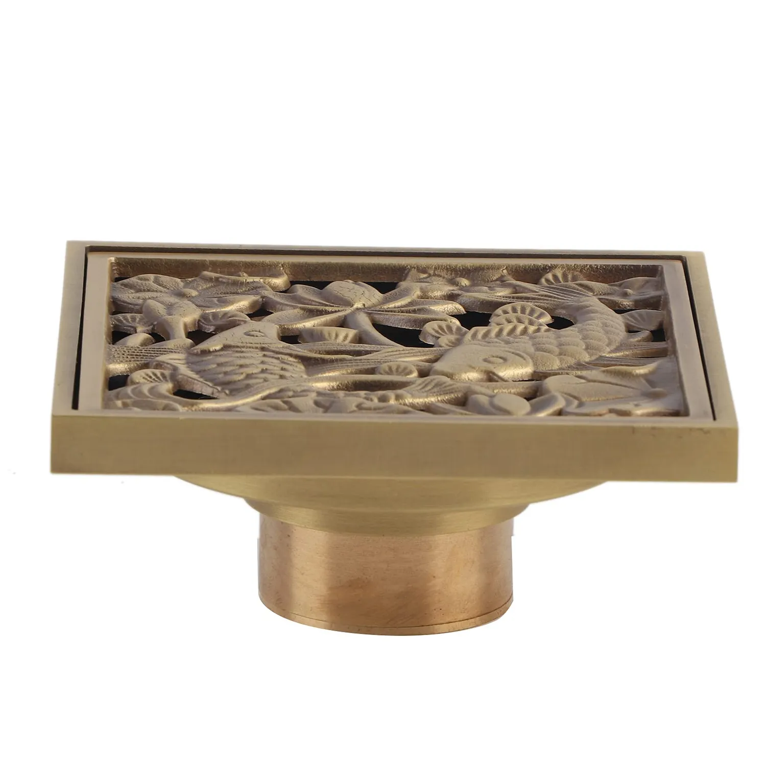 Garosa drain de sol laiton antique 10 cm, grille filtrante