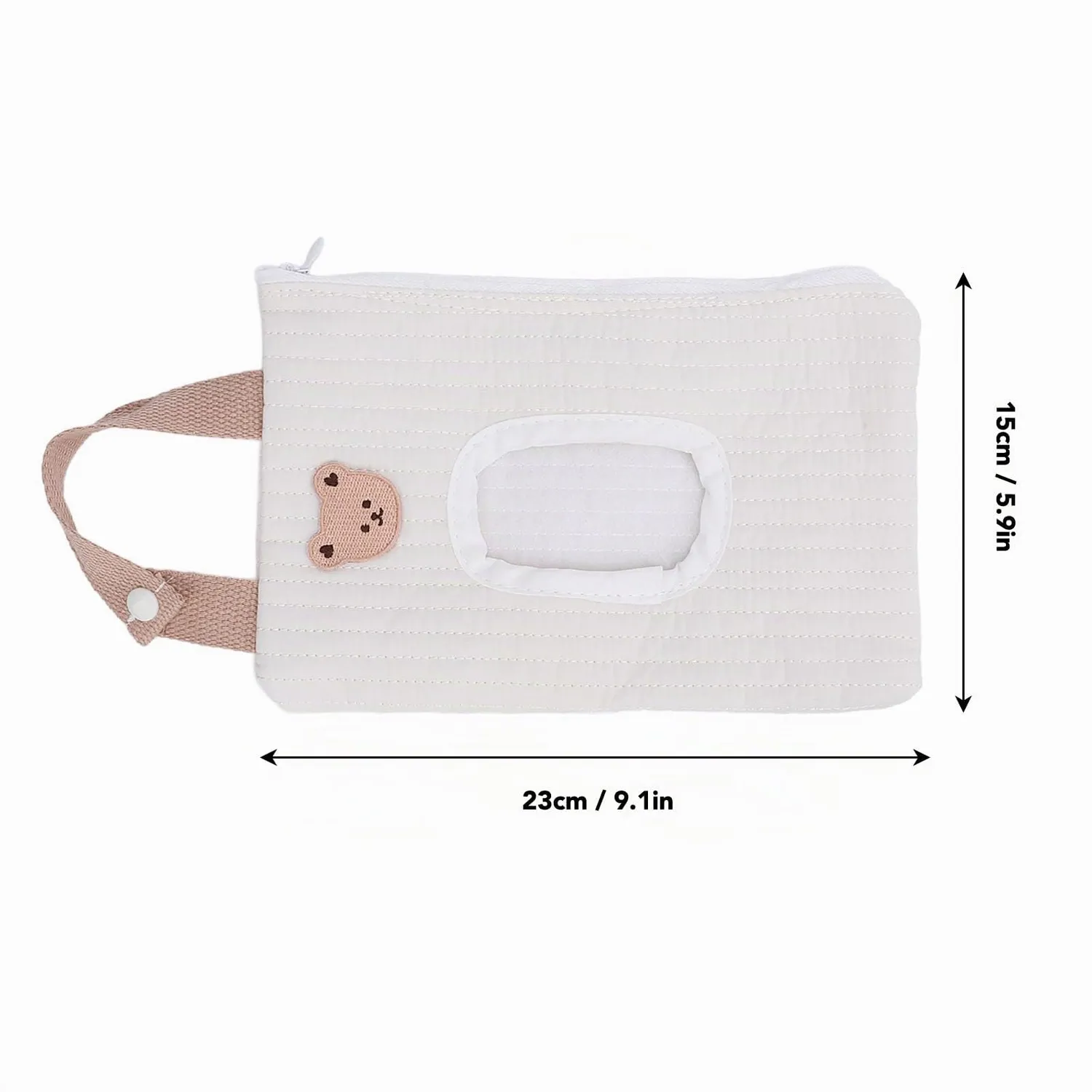 Garosa sac à mouchoirs Ours blanc 15 × 23 cm en coton