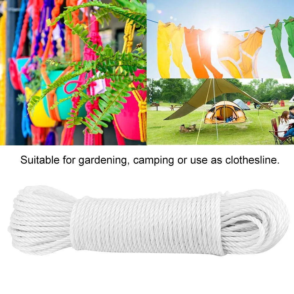 Garosa corde utilitaire en nylon 20 m blanche tressée