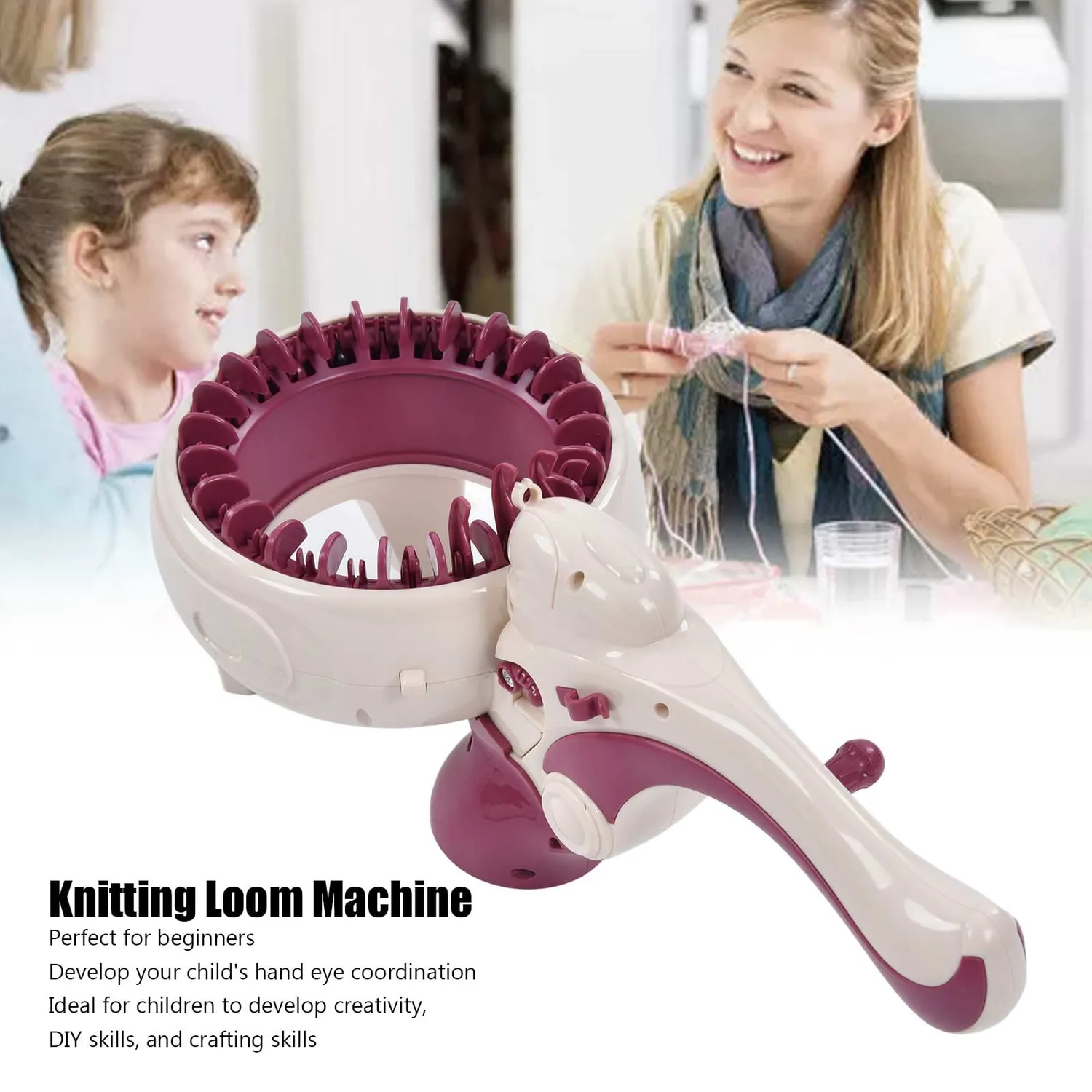 Garosa machine à tricoter ronde manuelle 2 bases compacte