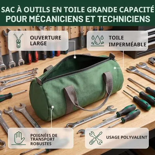 Garosa sac à outils en toile petit format, vert militaire