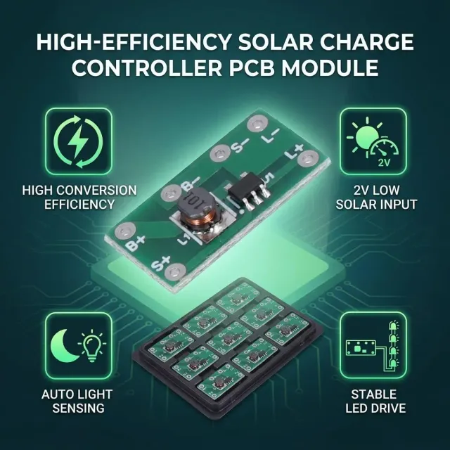 Garosa contrôleur solaire pour LED, lot de 10 modules 1,2 V