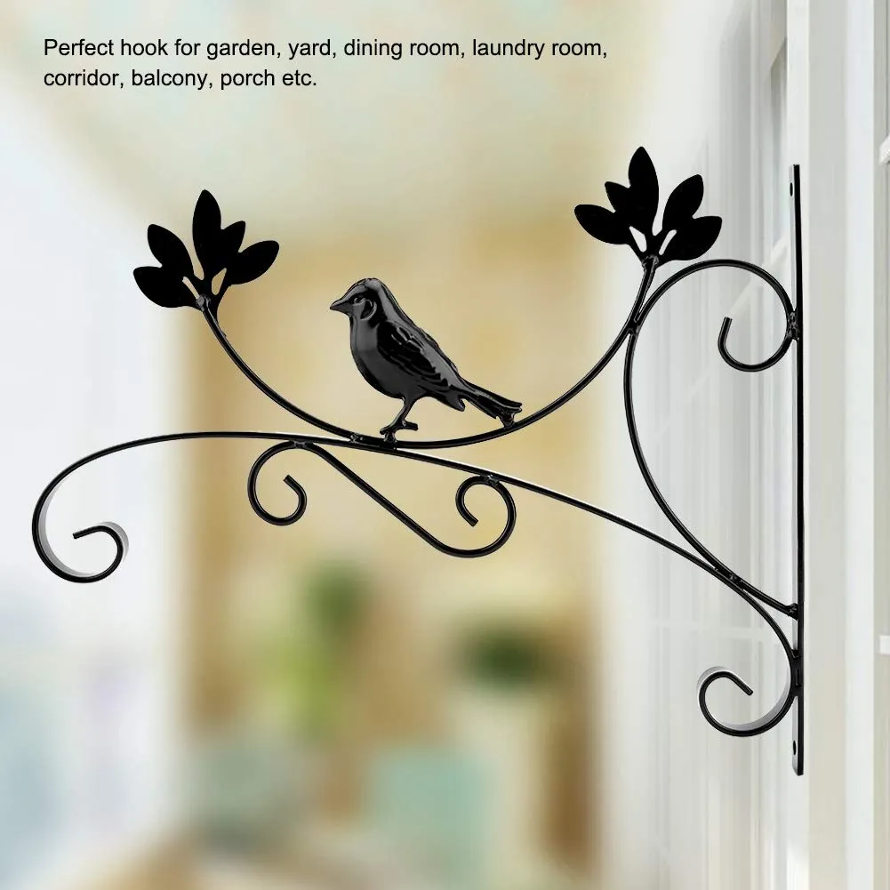 Garosa support mural en fer pour plantes motif oiseau