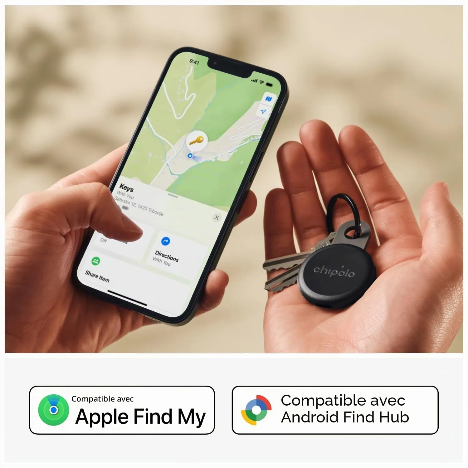 Chipolo LOOP tracker Bluetooth rechargeable, lot de 4 mixte