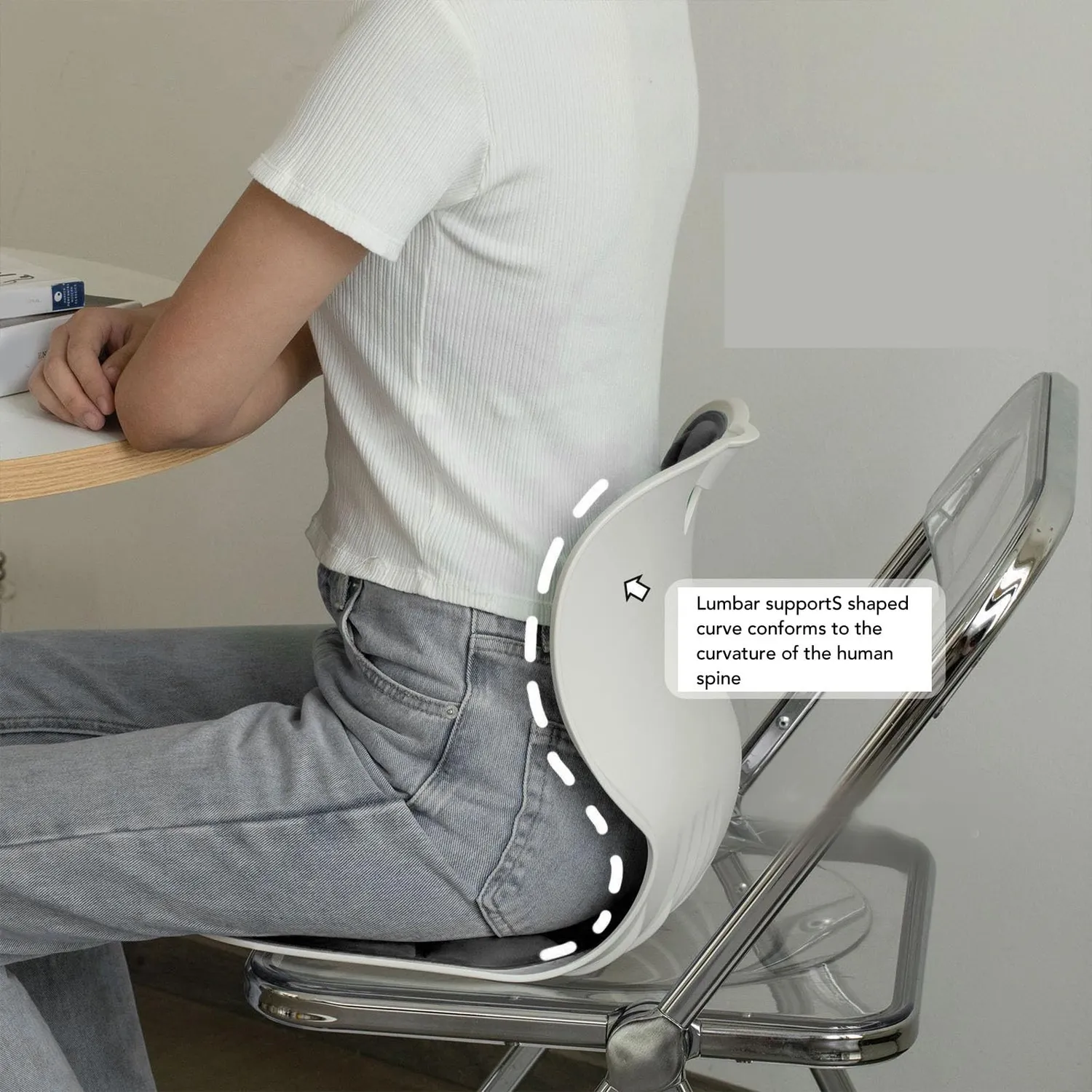Garosa coussin correcteur posture lombaire noir pliable dossier