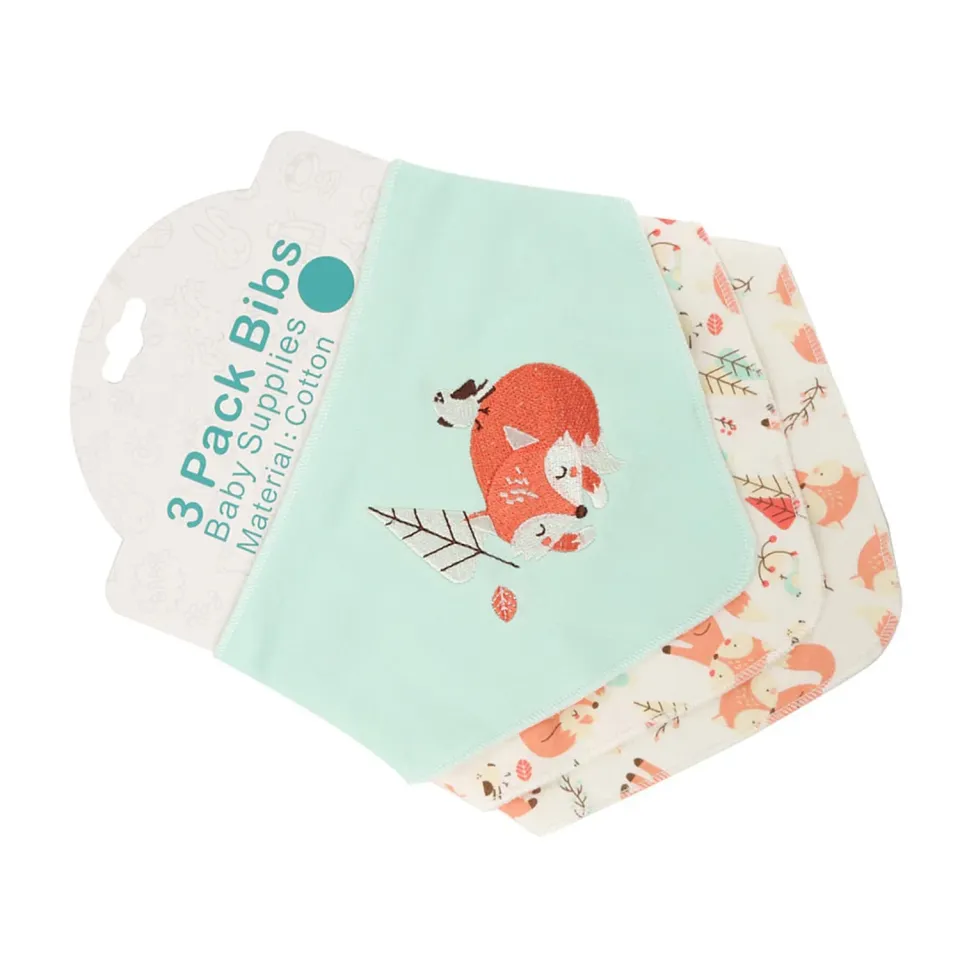Garosa bavoir bébé renard en coton double couche absorbant