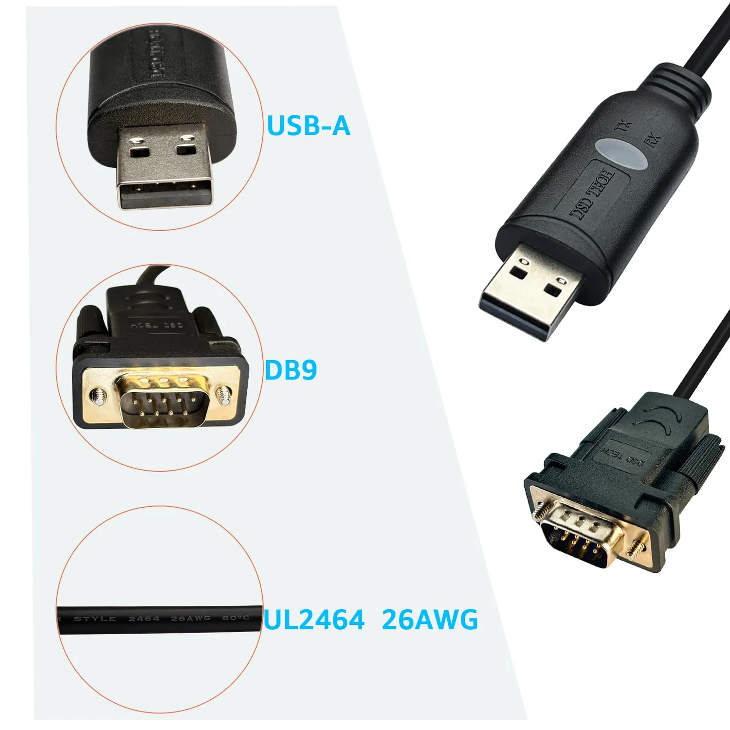 DSD TECH SH-P3A câble de programmation USB DB9 pour Siemens