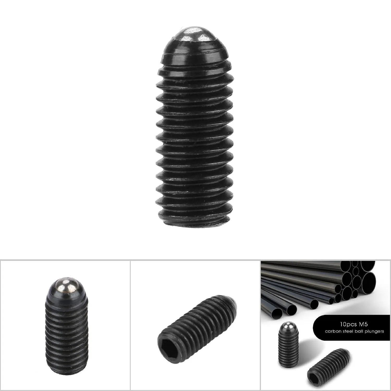 Garosa Poussoir à bille M5 × 12 mm lot de 10 en acier carbone