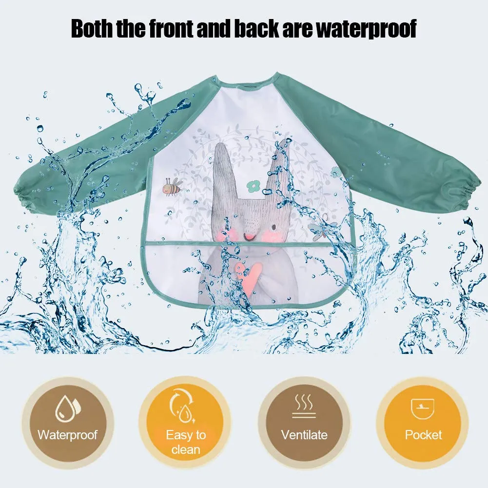Garosa bavoir bébé manches longues lapin vert imperméable