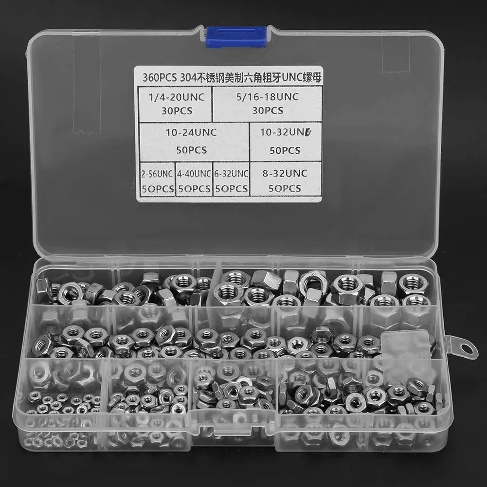 Garosa écrous hexagonaux inox UNC 360 pièces anticorrosion