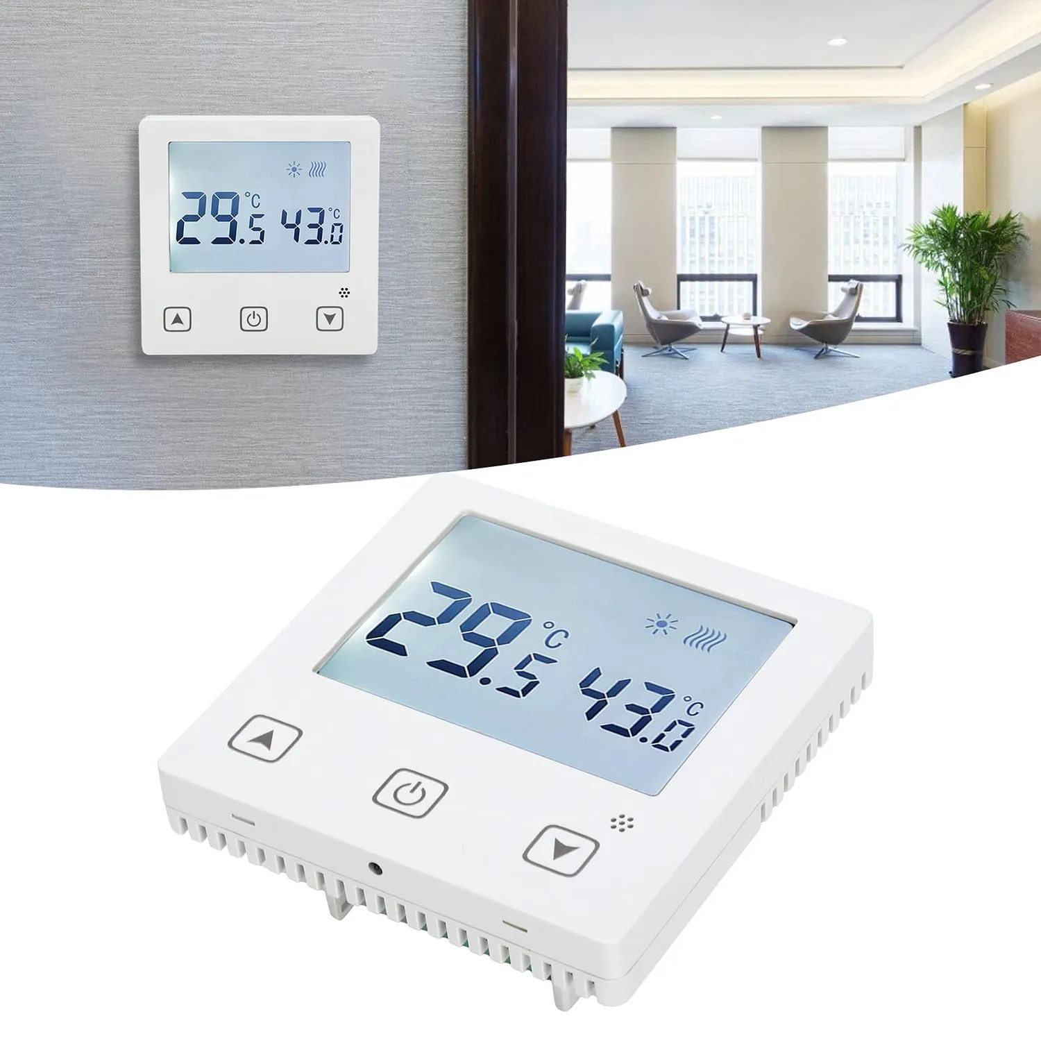 Garosa Thermostat numérique tactile AC220V 5-45°C