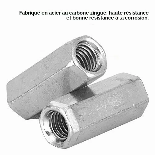 Garosa écrous hexagonaux M8x30 acier carbone lot de 10 galvanisés