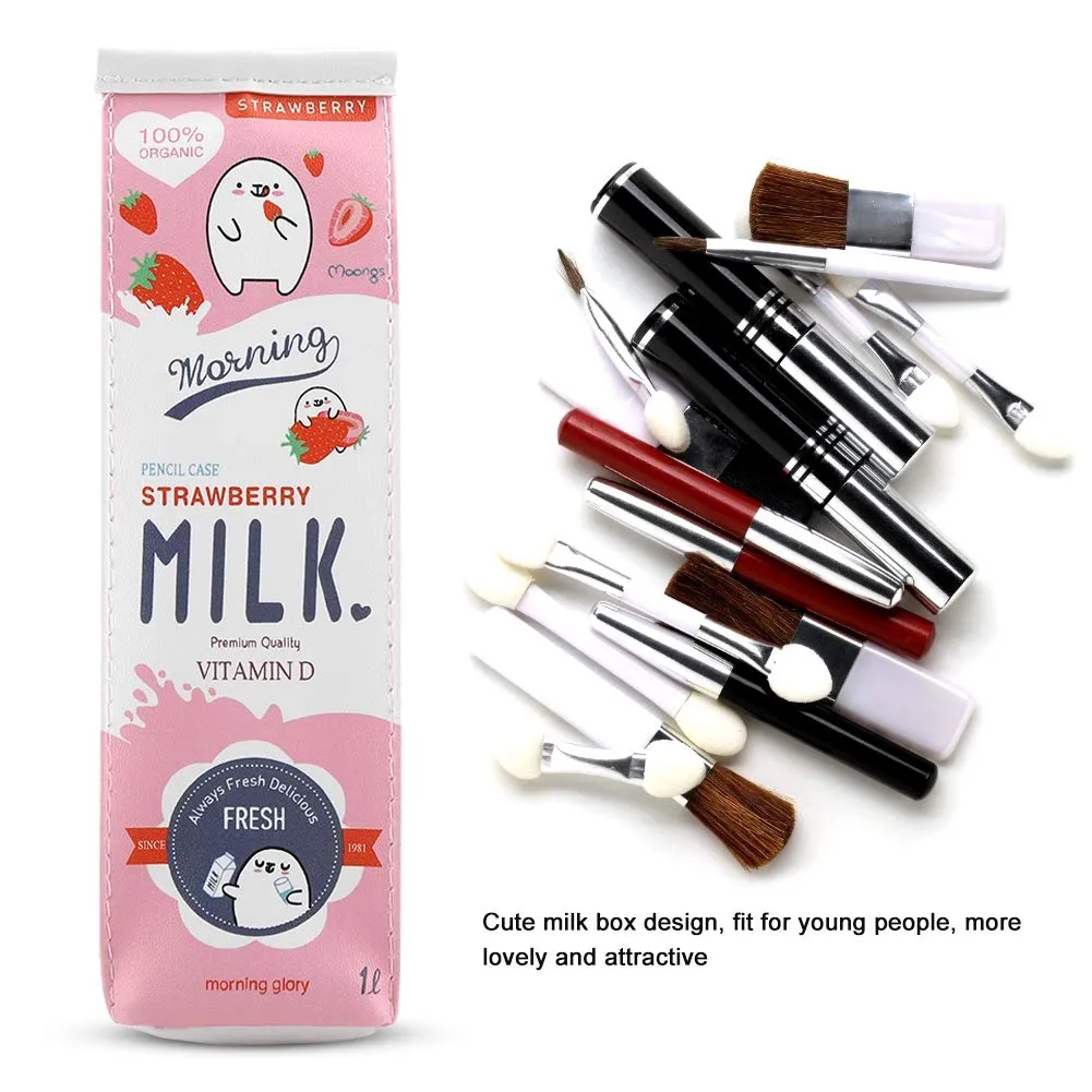 Garosa trousse à crayons 22 × 6,5 × 6 cm rose en PU