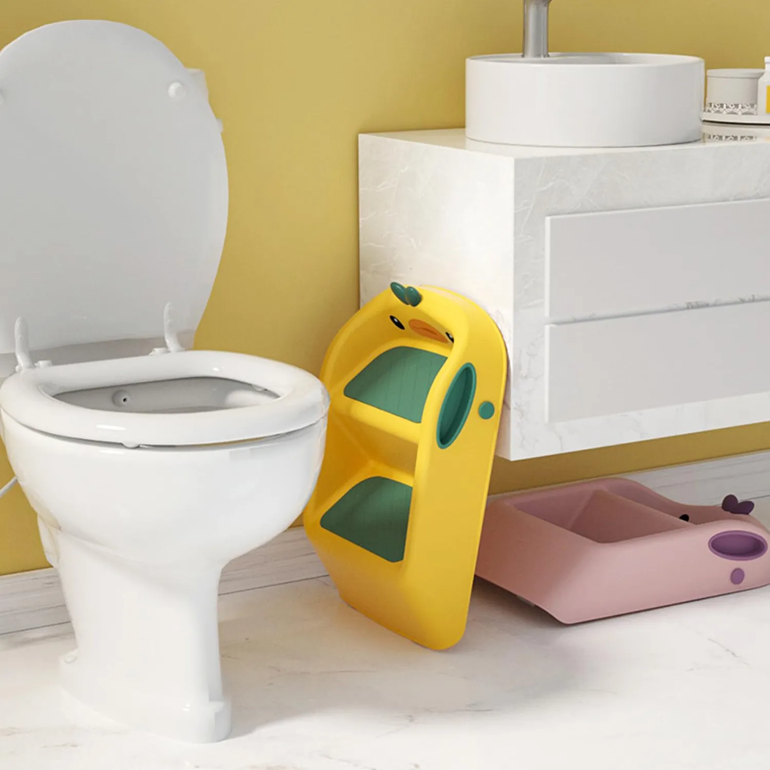 Garosa tabouret 2 marches enfant 3 en 1 pliable antidérapant