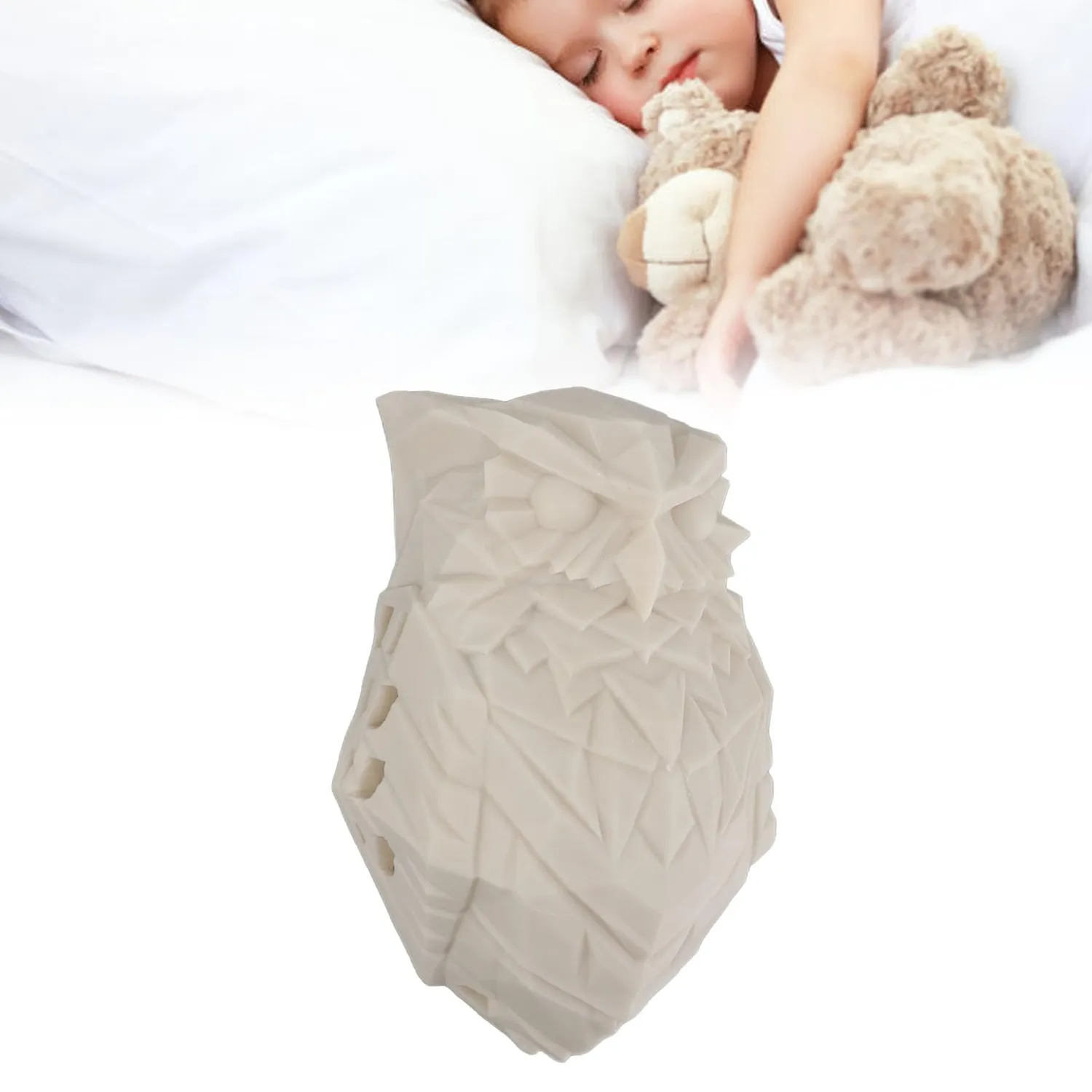 Garosa applique murale LED hibou blanc chaud piles
