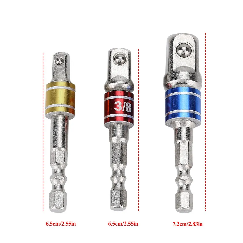 Garosa adaptateurs de douille hexagonaux 3 pièces en acier chrome-vanadium