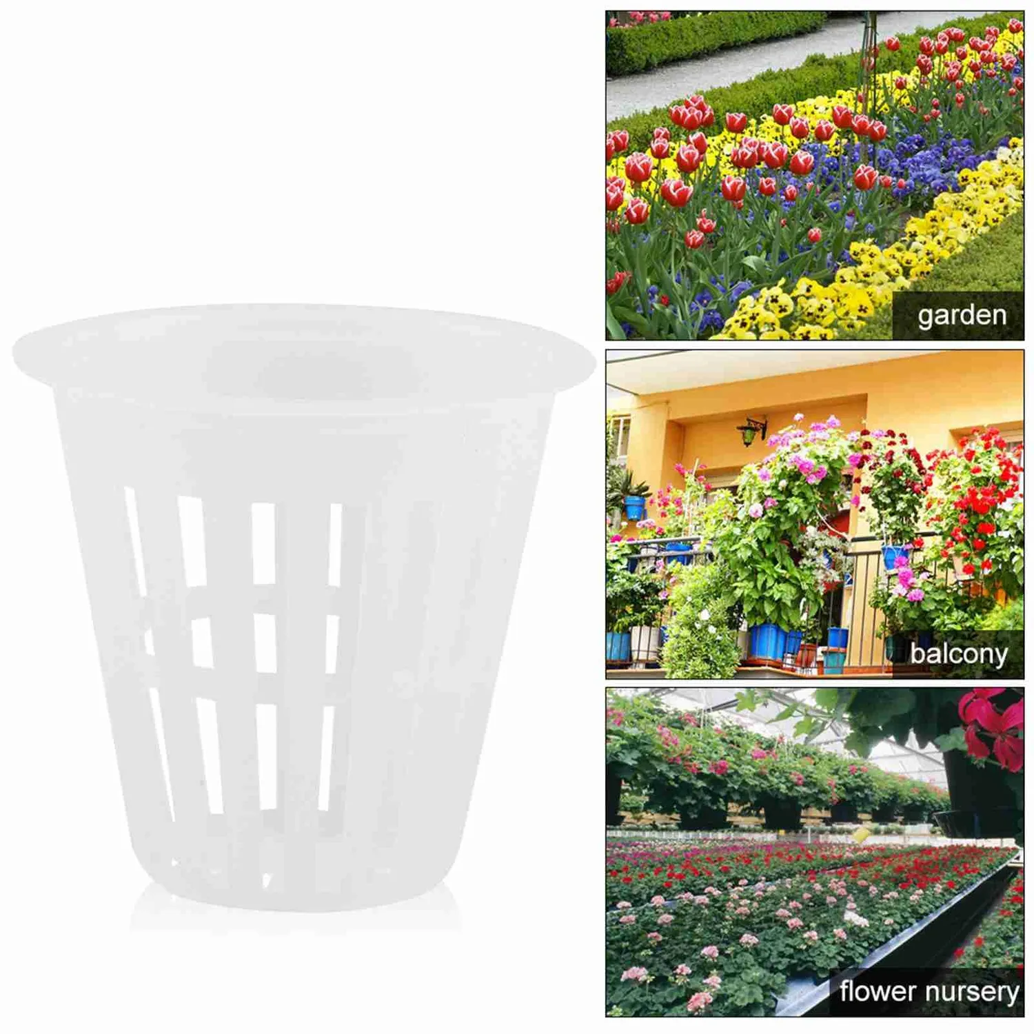 Garosa paniers hydroponiques 5,5 cm blancs, lot de 10 réutilisables