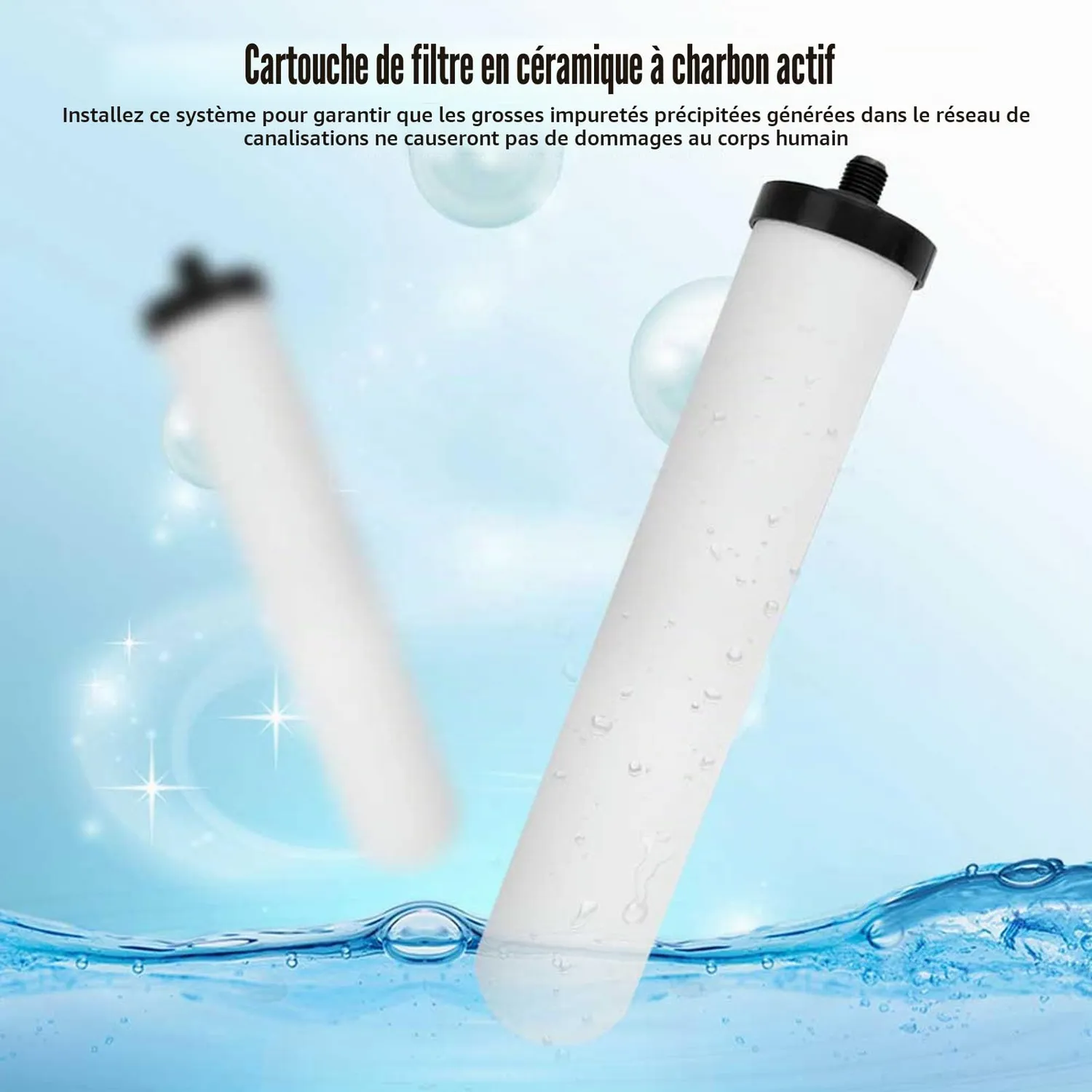 Garosa cartouche filtrante céramique au charbon actif lavable