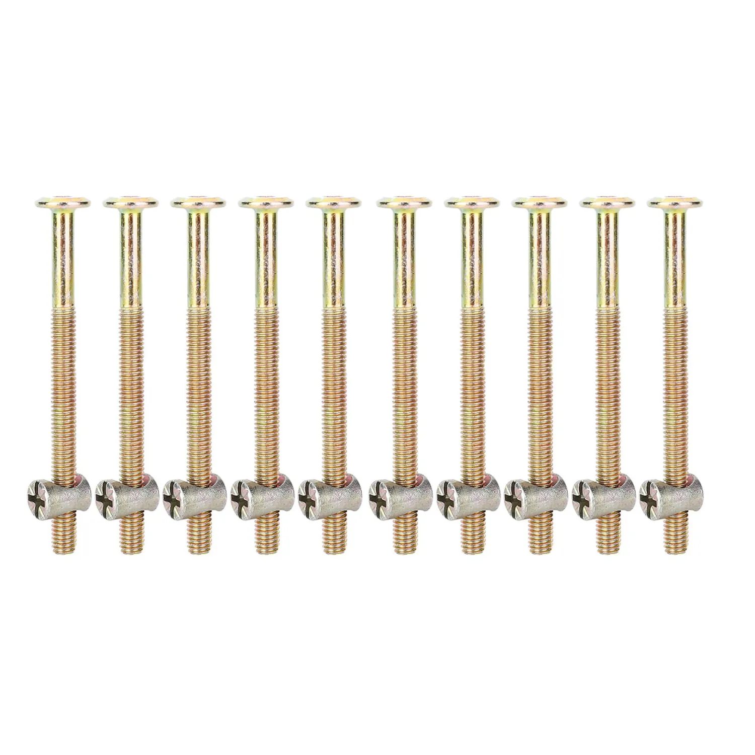 Garosa boulons de meubles M6 80 mm lot de 10 acier zingué