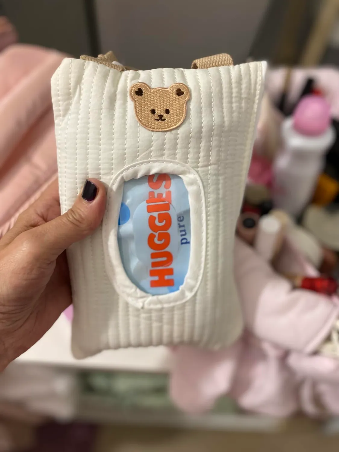 Garosa sac à mouchoirs Ours blanc 15 × 23 cm en coton