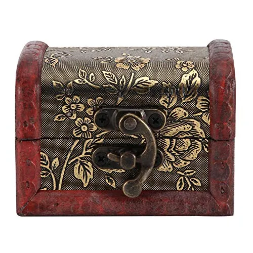 Garosa Boîte à Bijoux Bois Vintage Mini Coffret 8 cm