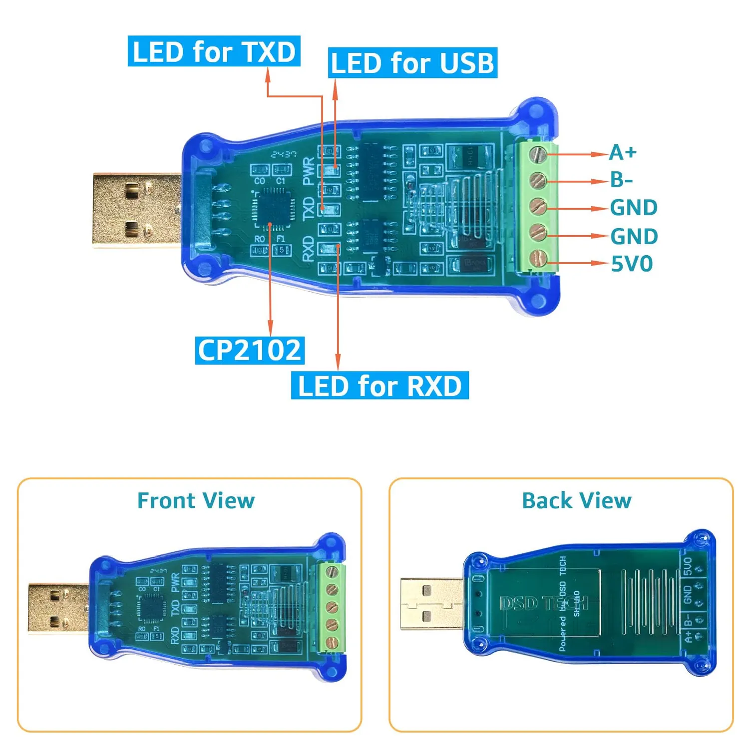 DSD TECH SH-U10 convertisseur USB RS485 Modbus