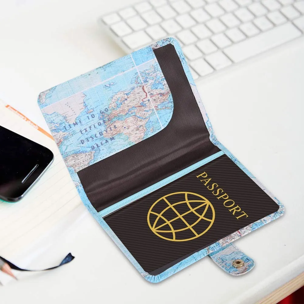 Garosa étui passeport imprimé en cuir PU pour cartes