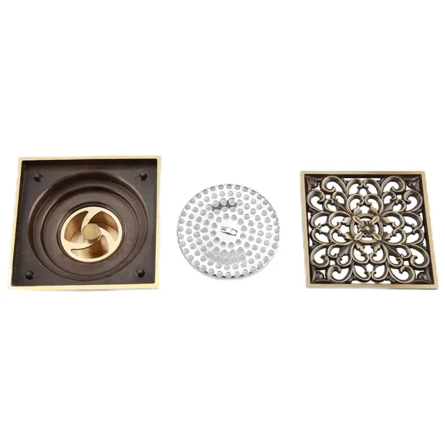 Garosa drain de sol laiton antique 10 cm, grille filtrante