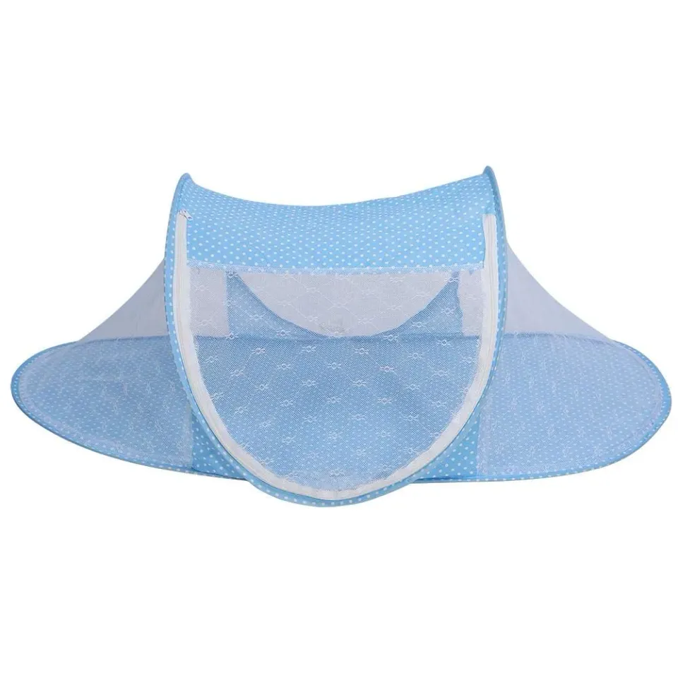 Garosa lit moustiquaire bébé pliable bleu 110 × 60 cm respirant