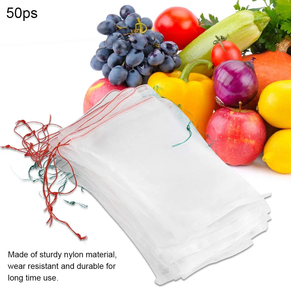 Garosa sacs filet nylon jardin 50 pcs blanc 25x15 cm