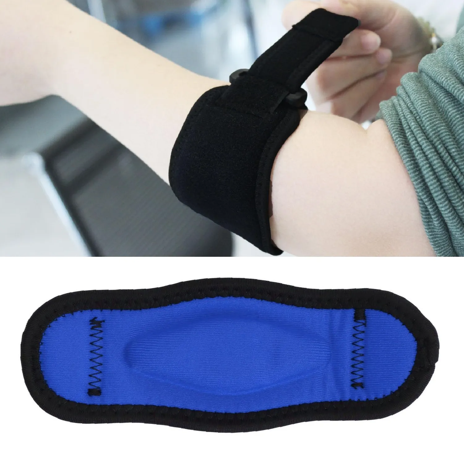 Garosa attelle coude tennis bleue nylon réglable