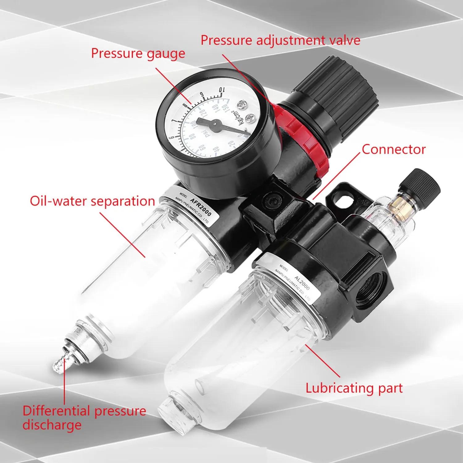 Garosa filtre régulateur lubrificateur pneumatique G1/4 40 µm