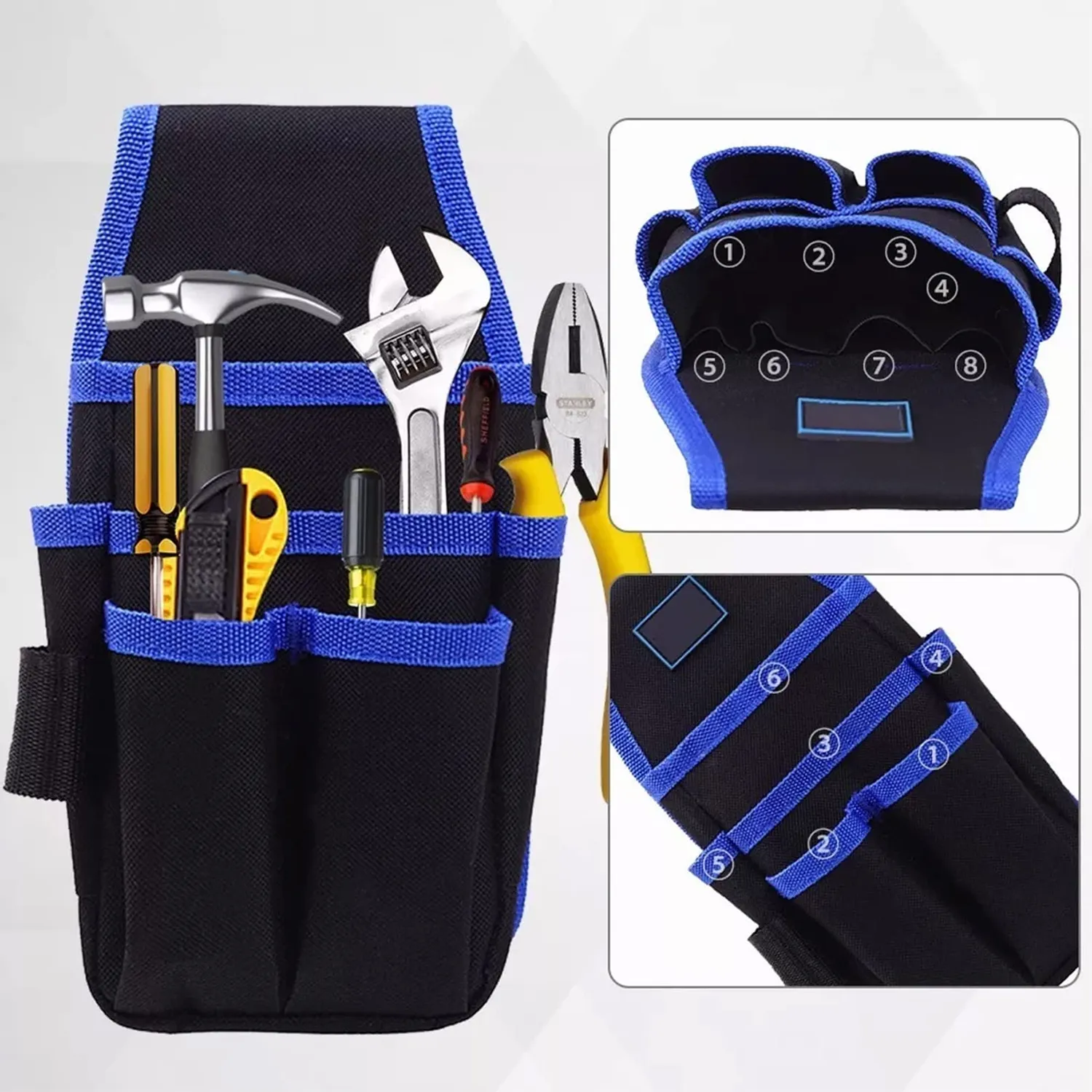 Garosa pochette à outils bleue ceinture multi-poches