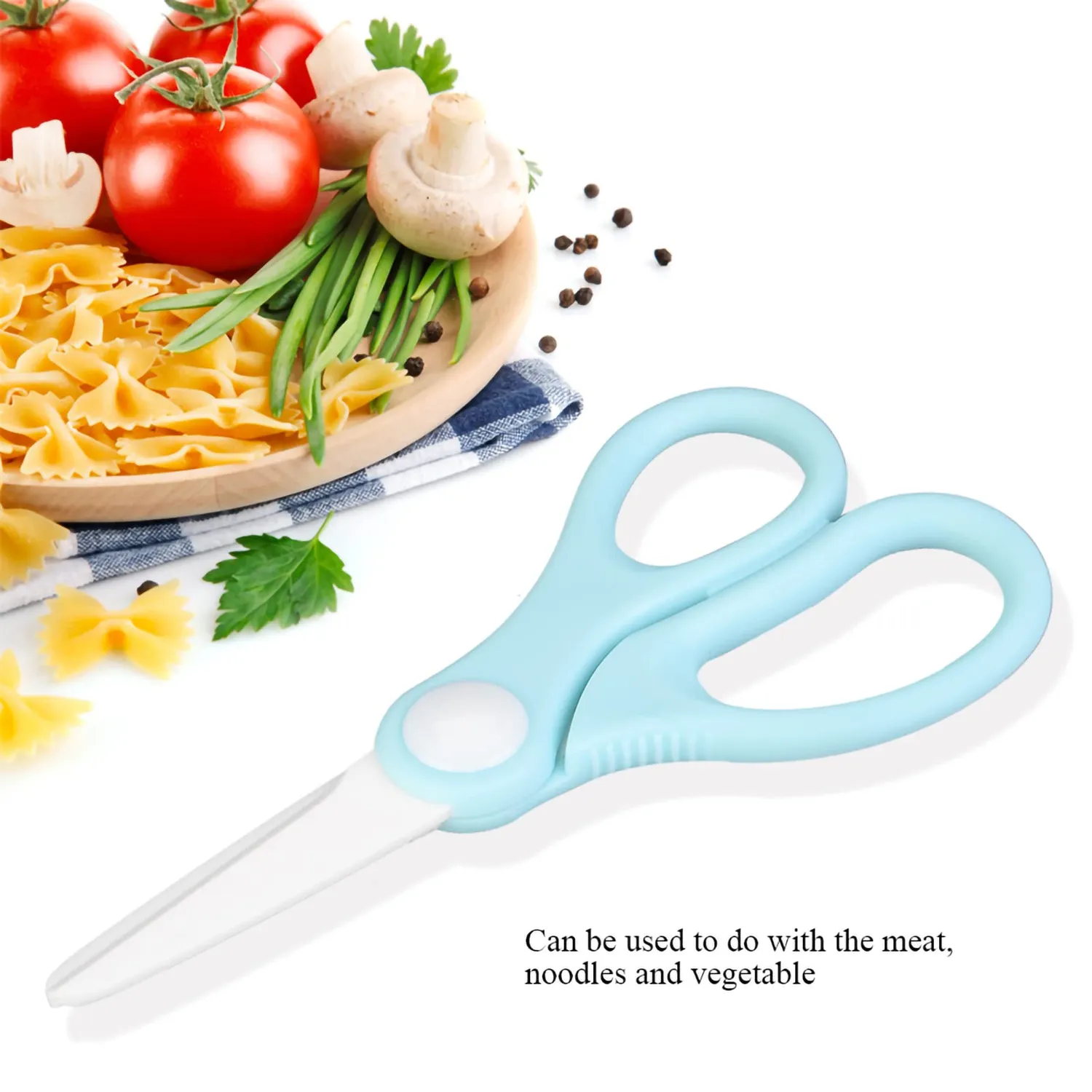 Garosa Ciseaux alimentaires bébé bleu avec lames en céramique