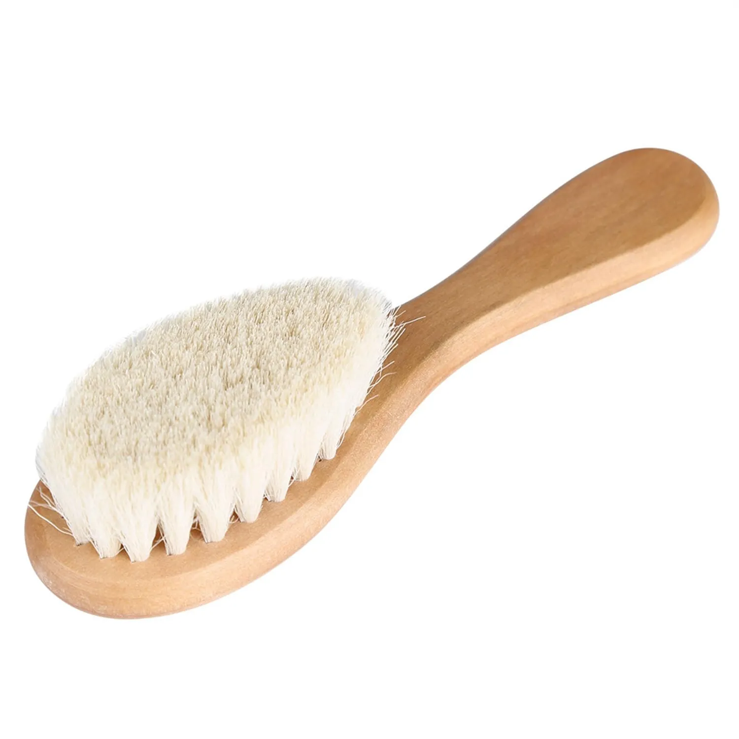 Garosa brosse à cheveux bébé en bois et poils de chèvre doux