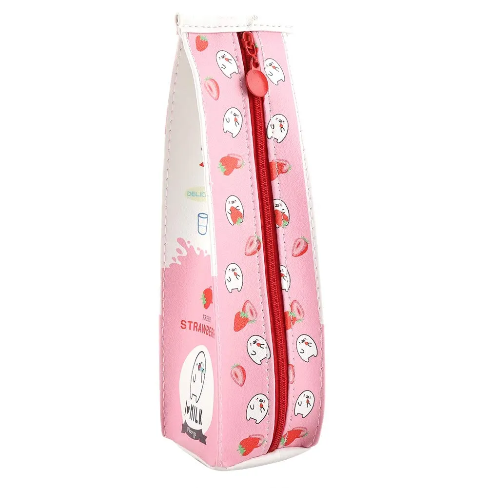 Garosa trousse à crayons 22 × 6,5 × 6 cm rose en PU