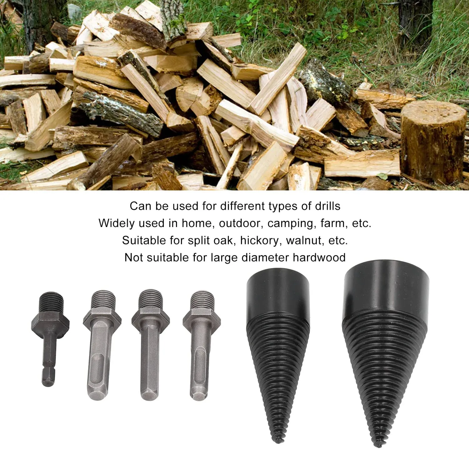 Garosa fendeuse de bûches à forets 32 et 42 mm, kit 6 poignées