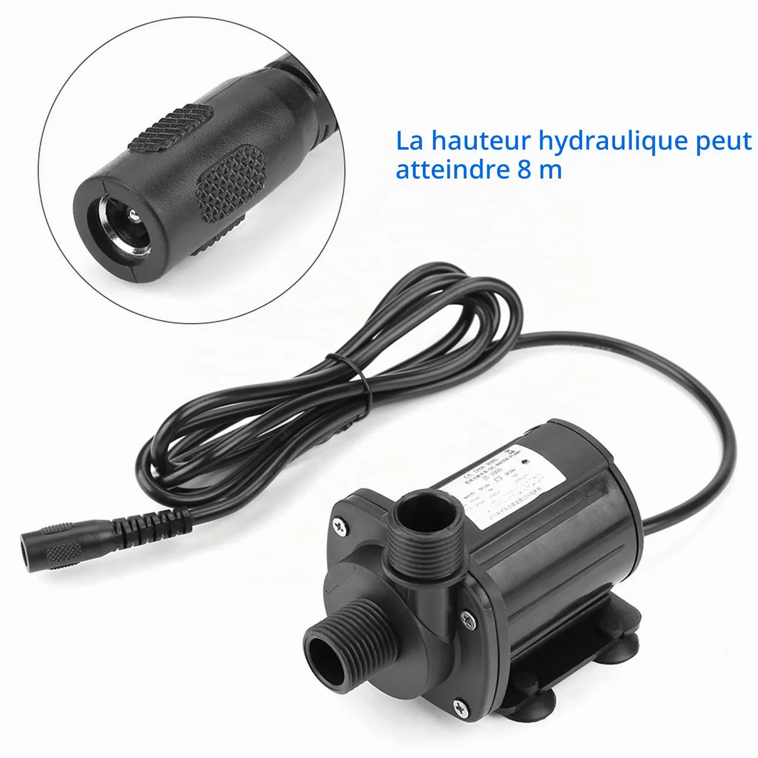 Garosa JT-1000B-24 pompe à eau 24 V 2000 l/h silencieuse