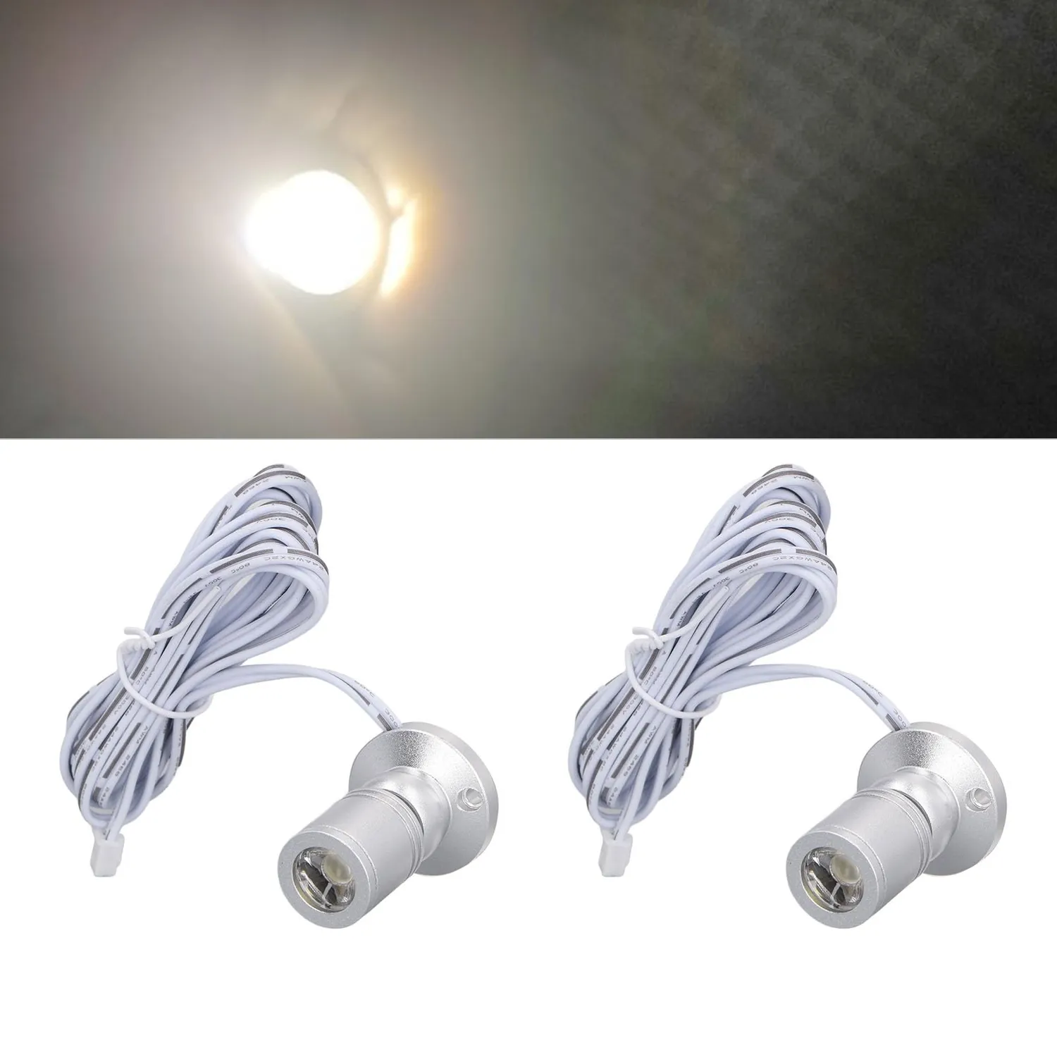 Garosa mini spot LED USB 5V intensité variable silver 2 spots
