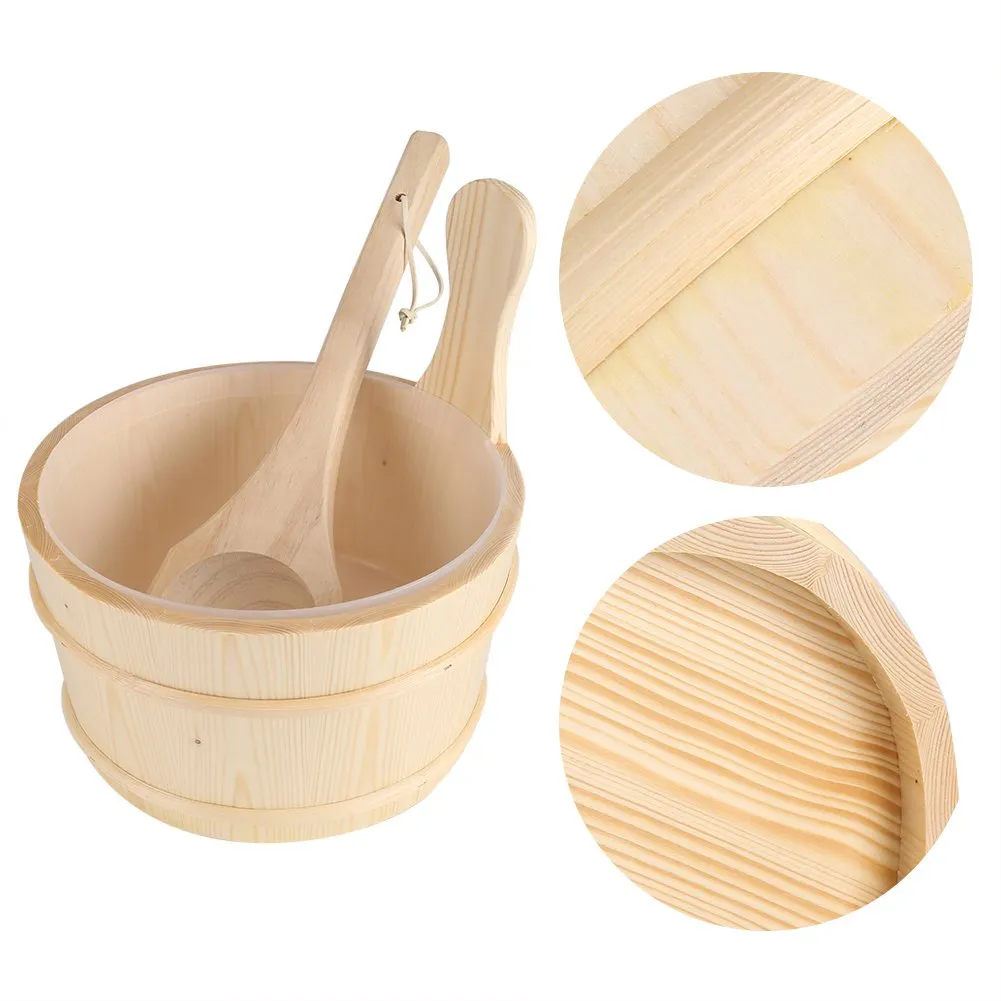 Garosa kit seau louche sauna pin blanc doublure plastique
