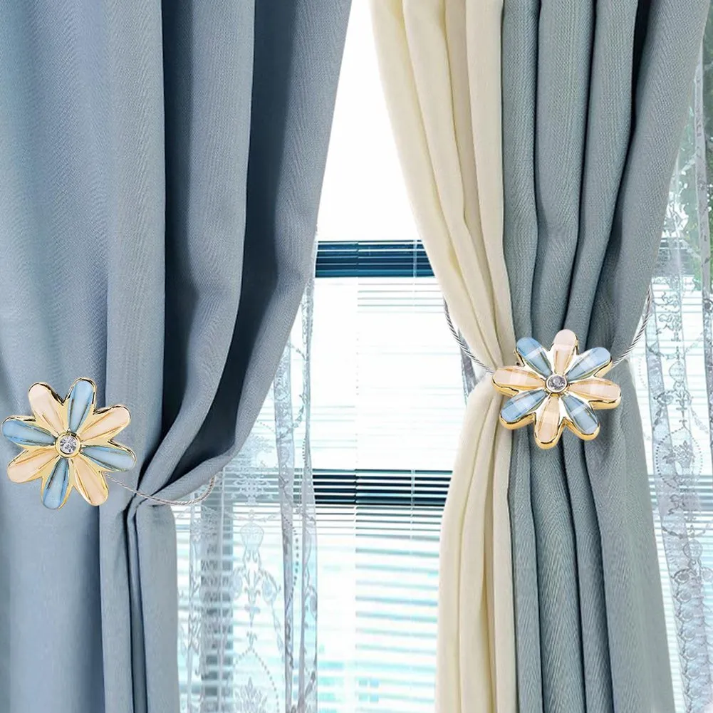 Garosa embrasse rideau magnétique fleur cristal bleu
