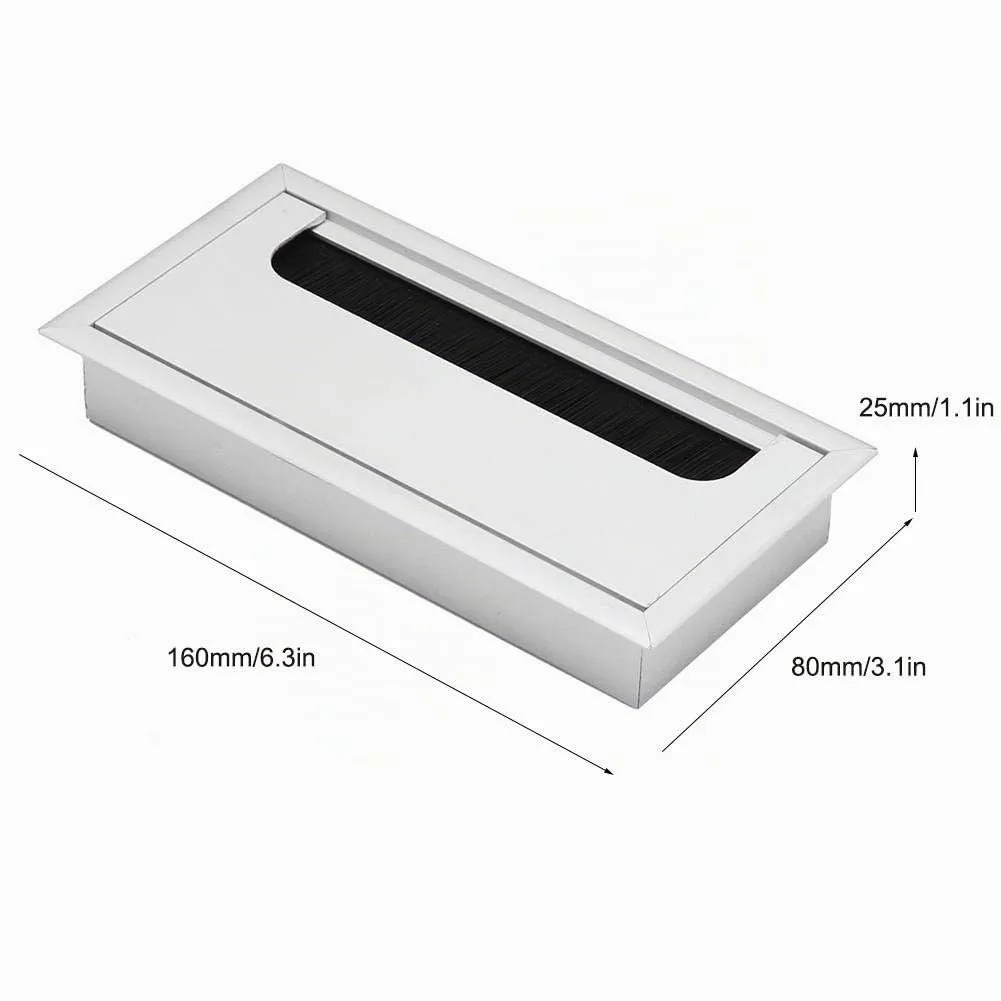 Garosa passe-câbles de bureau taille M carré aluminium