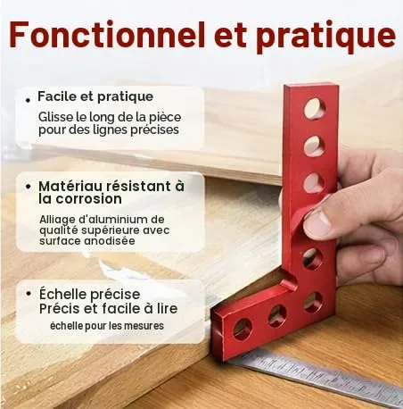 Garosa chercheur de centre carré règle de centrage en aluminium rouge