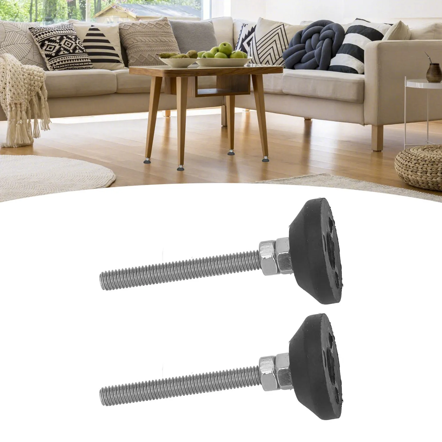 Garosa supports de nivellement pivotants M6 50 mm, patins antidérapants en lot de 4