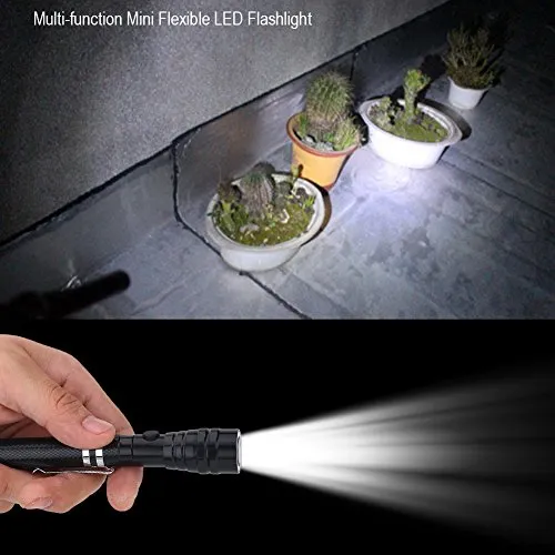 Garosa Mini Torche LED télescopique noire magnétique
