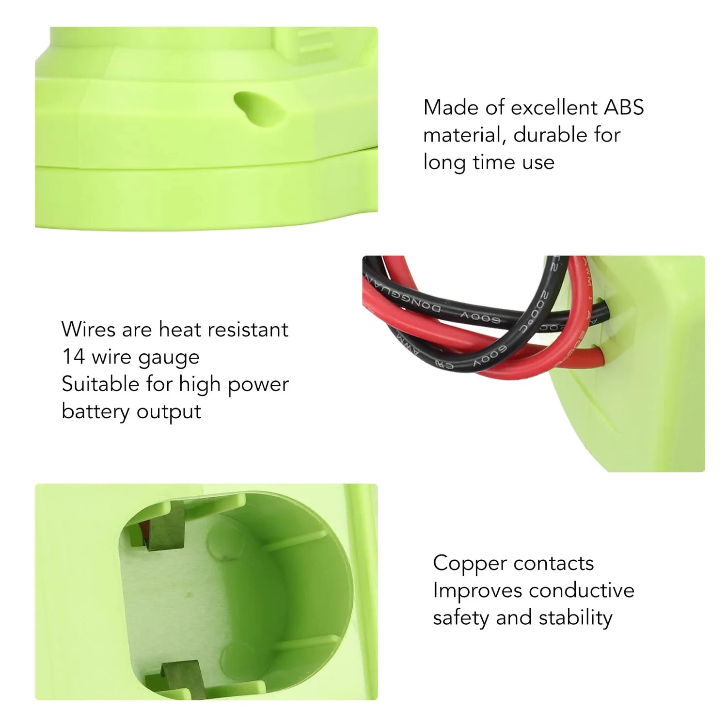 Garosa adaptateur batterie 18V One+ sortie fils 14AWG 200mm